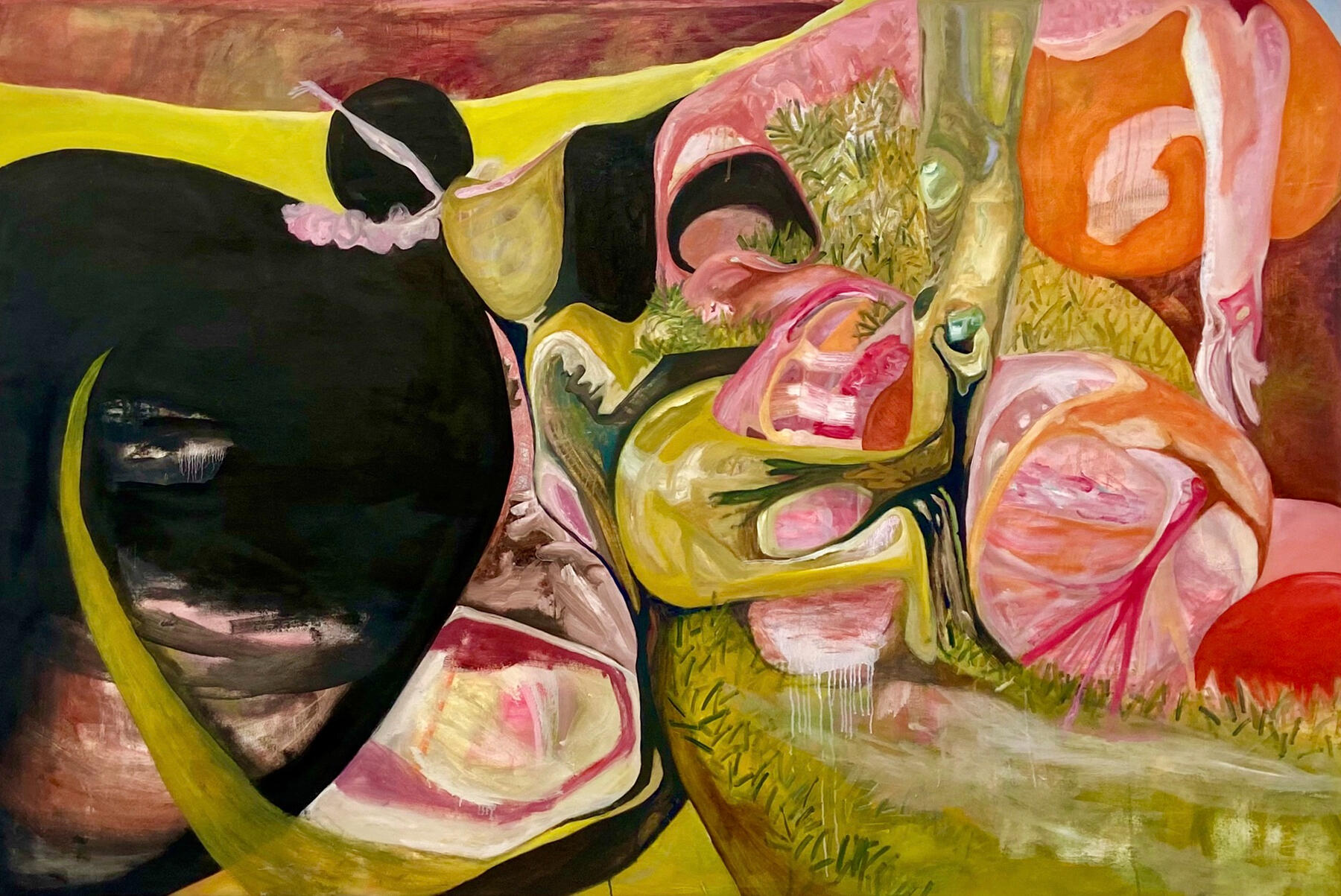 'I remember them with my stomach' 200 x 135 cm. Oil on Canvas.