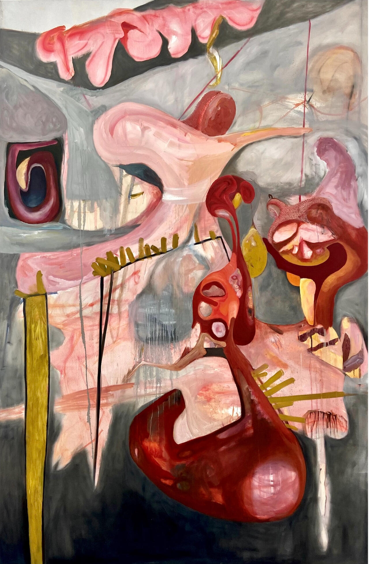 'I remember them with my stomach' 200 x 135 cm. Oil on Canvas.
