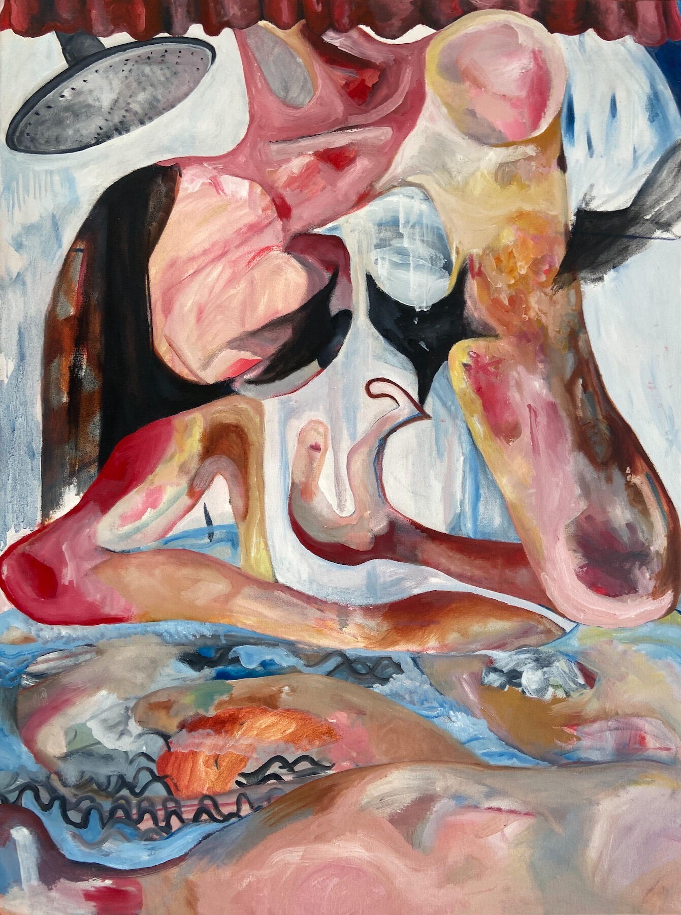 'I remember them with my stomach' 200 x 135 cm. Oil on Canvas.